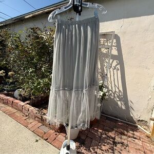 FAVLUX Gray Midi Tulle Skirt